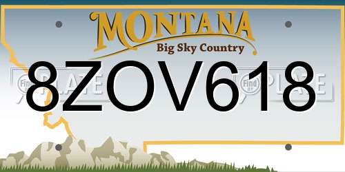 8ZOV618 Montana License Plate