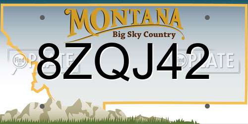 8ZQJ42 Montana License Plate