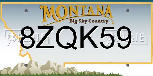 8ZQK59 Montana License Plate