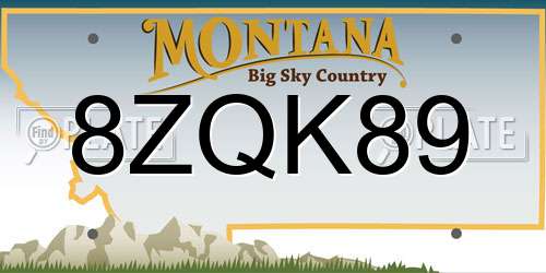 8ZQK89 Montana License Plate