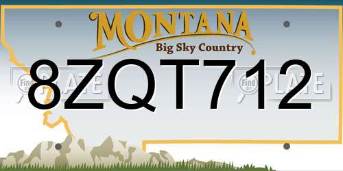 8ZQT712 Montana License Plate