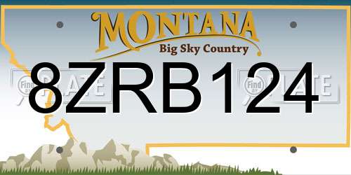8ZRB124 Montana License Plate