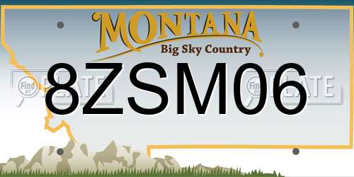 8ZSM06 Montana License Plate