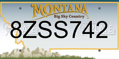 8ZSS742 Montana License Plate
