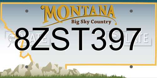 8ZST397 Montana License Plate