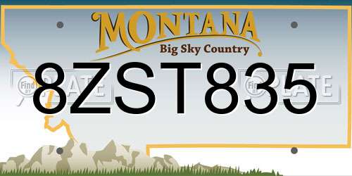 8ZST835 Montana License Plate