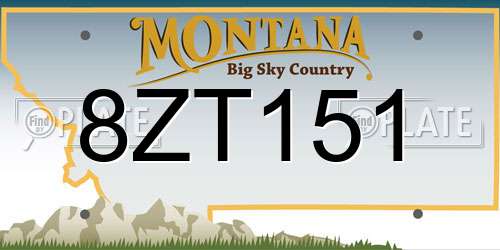 8ZT151 Montana License Plate