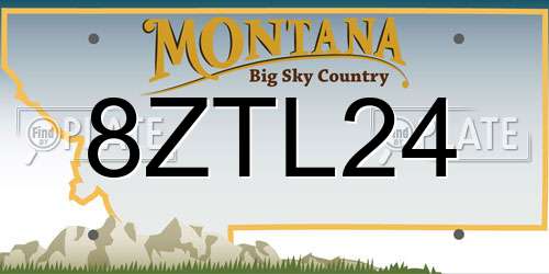 8ZTL24 Montana License Plate