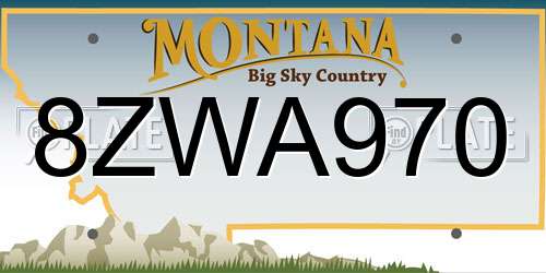 8ZWA970 Montana License Plate
