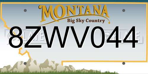8ZWV044 Montana License Plate