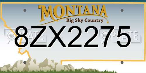8ZX2275 Montana License Plate