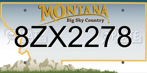 8ZX2278 Montana License Plate