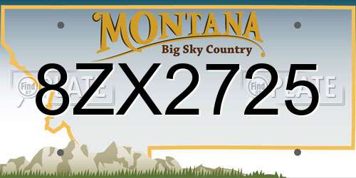 8ZX2725 Montana License Plate