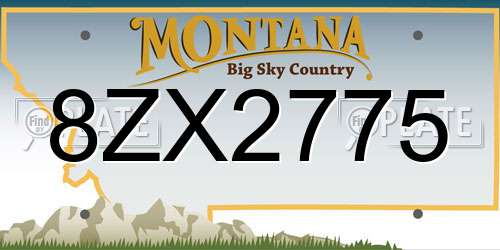 8ZX2775 Montana License Plate