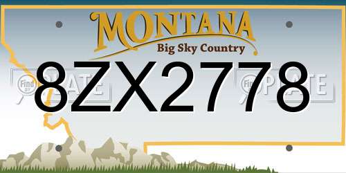 8ZX2778 Montana License Plate