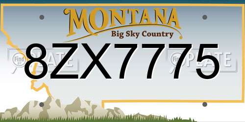 8ZX7775 Montana License Plate