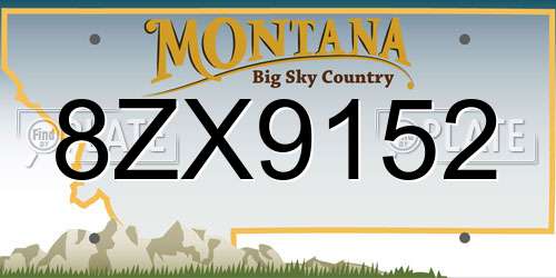 8ZX9152 Montana License Plate