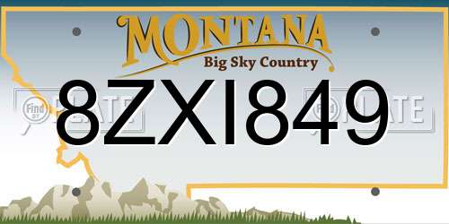 8ZXI849 Montana License Plate