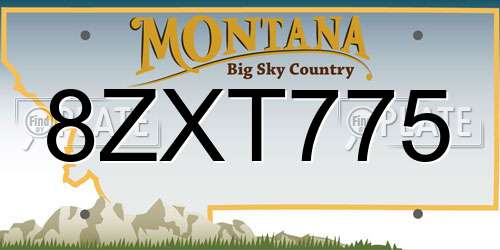 8ZXT775 Montana License Plate