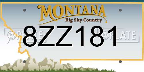 8ZZ181 Montana License Plate