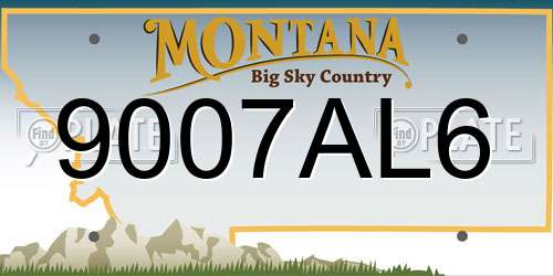 9007AL6 Montana License Plate