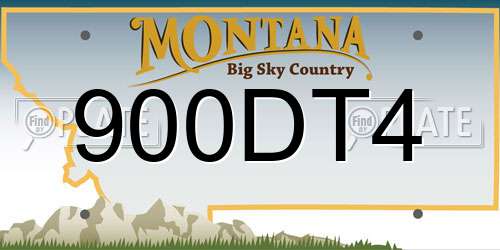 900DT4 Montana License Plate