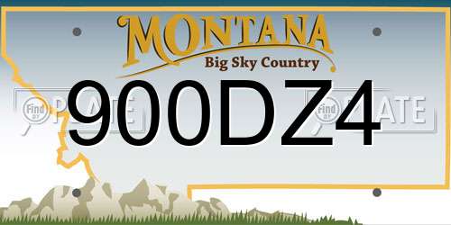 900DZ4 Montana License Plate