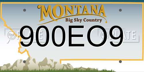 900EO9 Montana License Plate