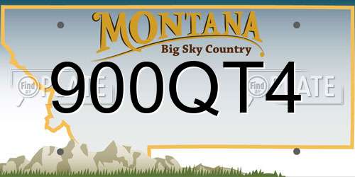 900QT4 Montana License Plate