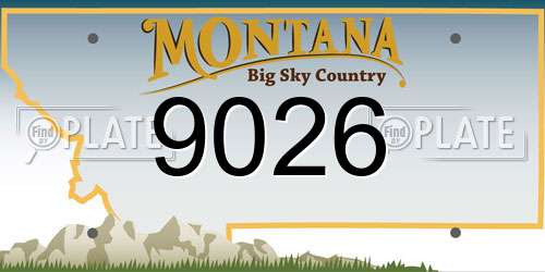 9026 Montana License Plate