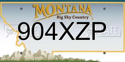 904XZP Montana License Plate