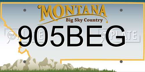 905BEG Montana License Plate