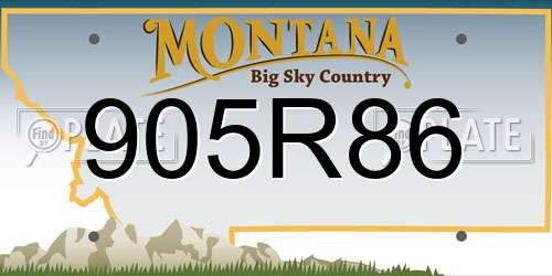 905R86 Montana License Plate