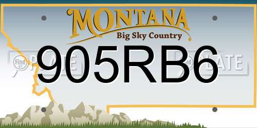 905RB6 Montana License Plate