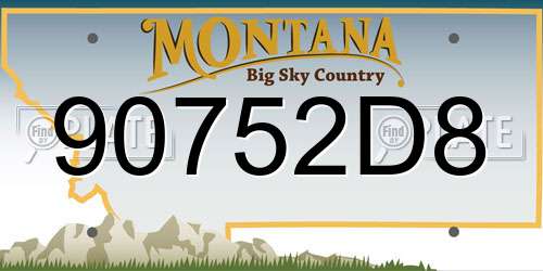 90752D8 Montana License Plate