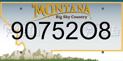 90752O8 Montana License Plate