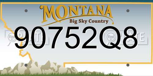 90752Q8 Montana License Plate
