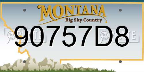 90757D8 Montana License Plate