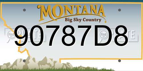 90787D8 Montana License Plate