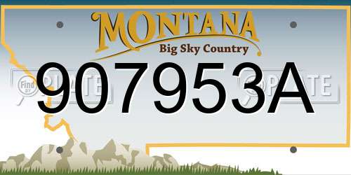 907953A Montana License Plate
