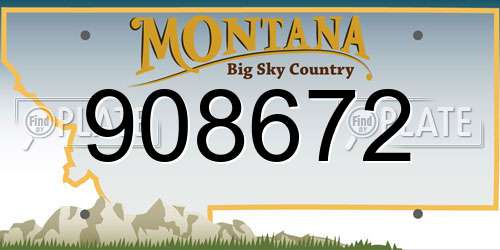 908672 Montana License Plate