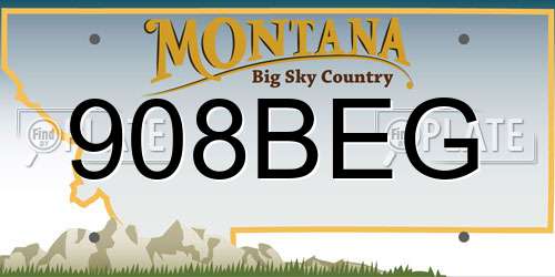 908BEG Montana License Plate
