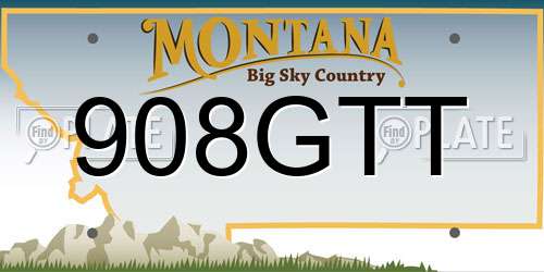 908GTT Montana License Plate