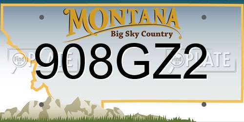 908GZ2 Montana License Plate