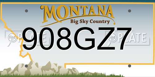 908GZ7 Montana License Plate
