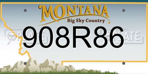 908R86 Montana License Plate