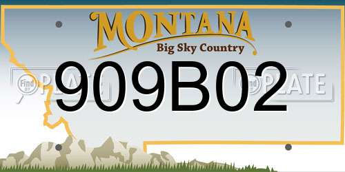 909B02 Montana License Plate