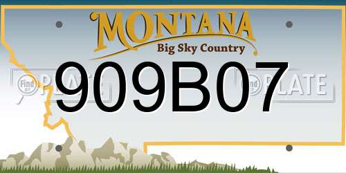 909B07 Montana License Plate