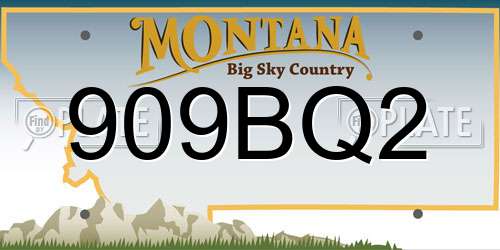 909BQ2 Montana License Plate