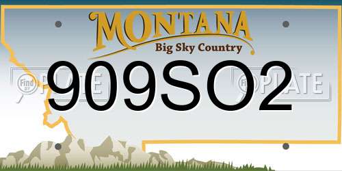 909SO2 Montana License Plate